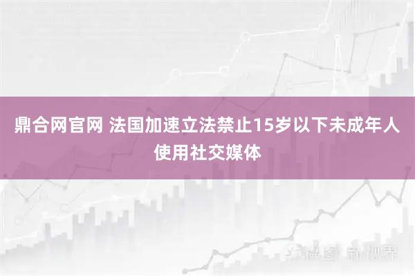 鼎合网官网 法国加速立法禁止15岁以下未成年人使用社交媒体