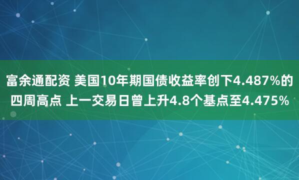 富余通配资 美国10年期国债收益率创下4.487%的四周高点 上一交易日曾上升4.8个基点至4.475%